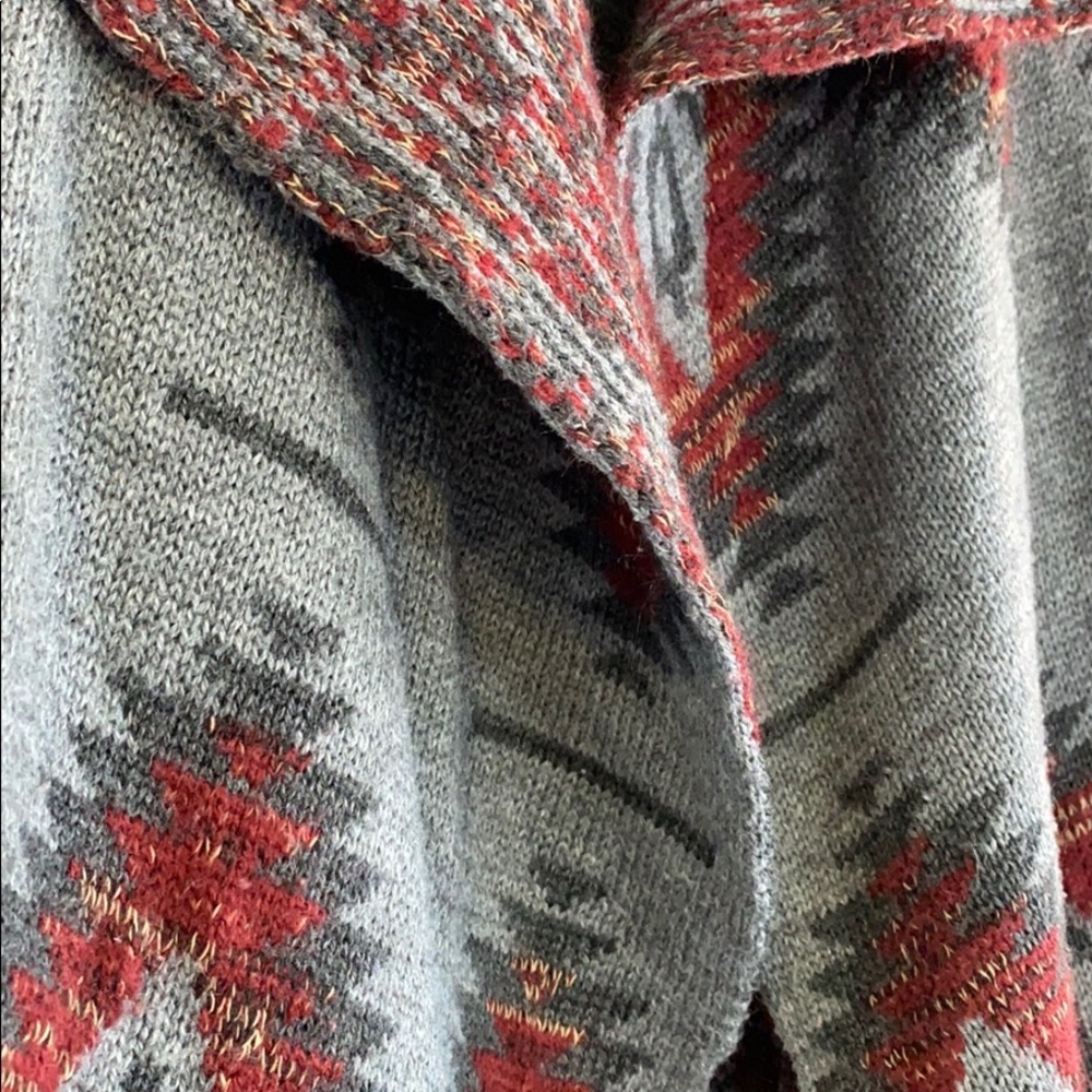 Aztec Open Front Cardigan Sweater - Picture 2 of 3